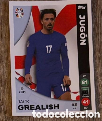 Coleccionismo cromos antiguos: 53 GREALISH INGLATERRA Topps Match Attax Euro 2024