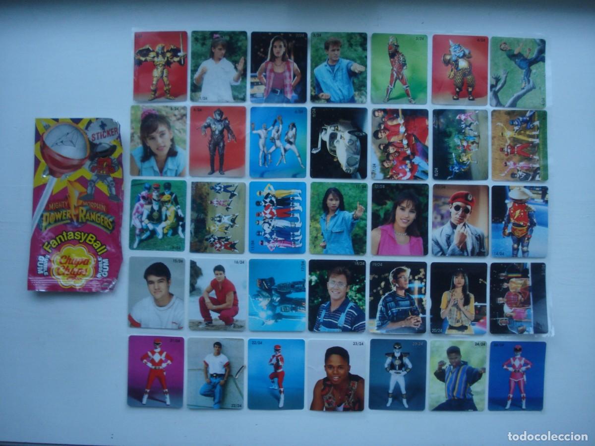 Coleccionismo cromos antiguos: 35 DIFERENTAS PEGATINAS POWER RANGERS CHUPA CHUPS FANTASY BALL + ENVOLTORIO! CHICLES BUBBLE GUM!