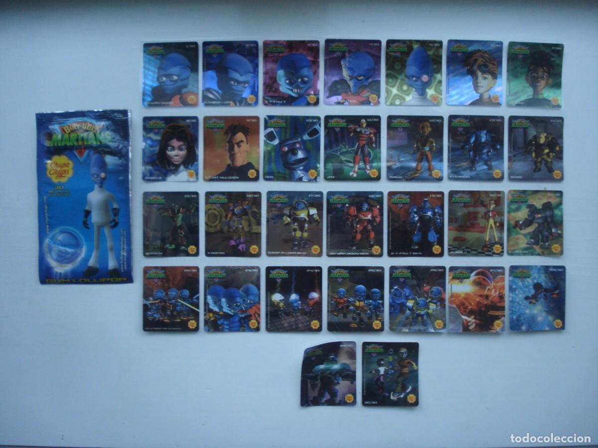 Coleccionismo cromos antiguos: COLECCI&Oacute;N COMPLETA! 30 DIFERENTAS PEGATINAS MARTIANS CHUPA CHUPS + ENVOLTORIO! CHICLES BUBBLE GUM!