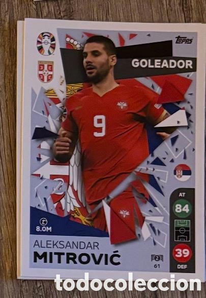 Coleccionismo cromos antiguos: 61 MITROVIC SERBIA Topps Match Attax Euro 2024
