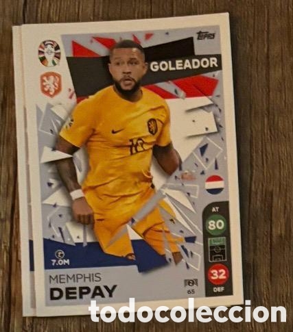 Coleccionismo cromos antiguos: 65 DEPAY HOLANDA Topps Match Attax Euro 2024