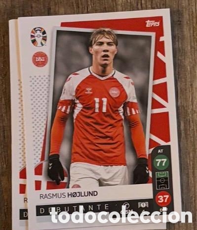 Coleccionismo cromos antiguos: 4 HOJLUND DINAMARCA Topps Match Attax Euro 2024
