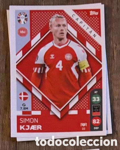 Coleccionismo cromos antiguos: 22 KJAER DINAMARCA Topps Match Attax Euro 2024
