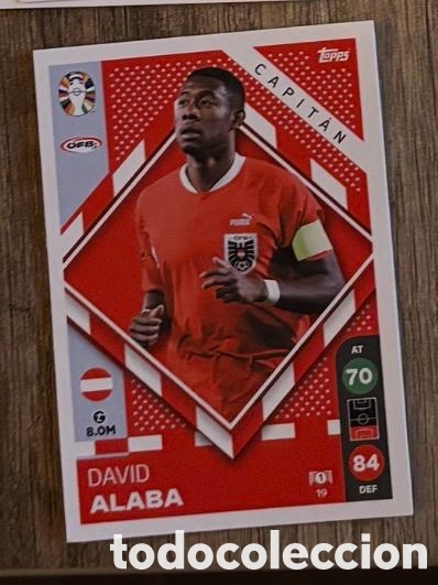 Coleccionismo cromos antiguos: 19 ALABA AUSTRIA Topps Match Attax Euro 2024