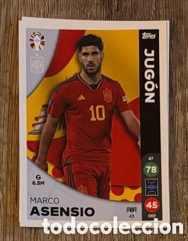Coleccionismo cromos antiguos: 43 ASENSIO ESPA&Ntilde;A JUGON Topps Match Attax Euro 2024