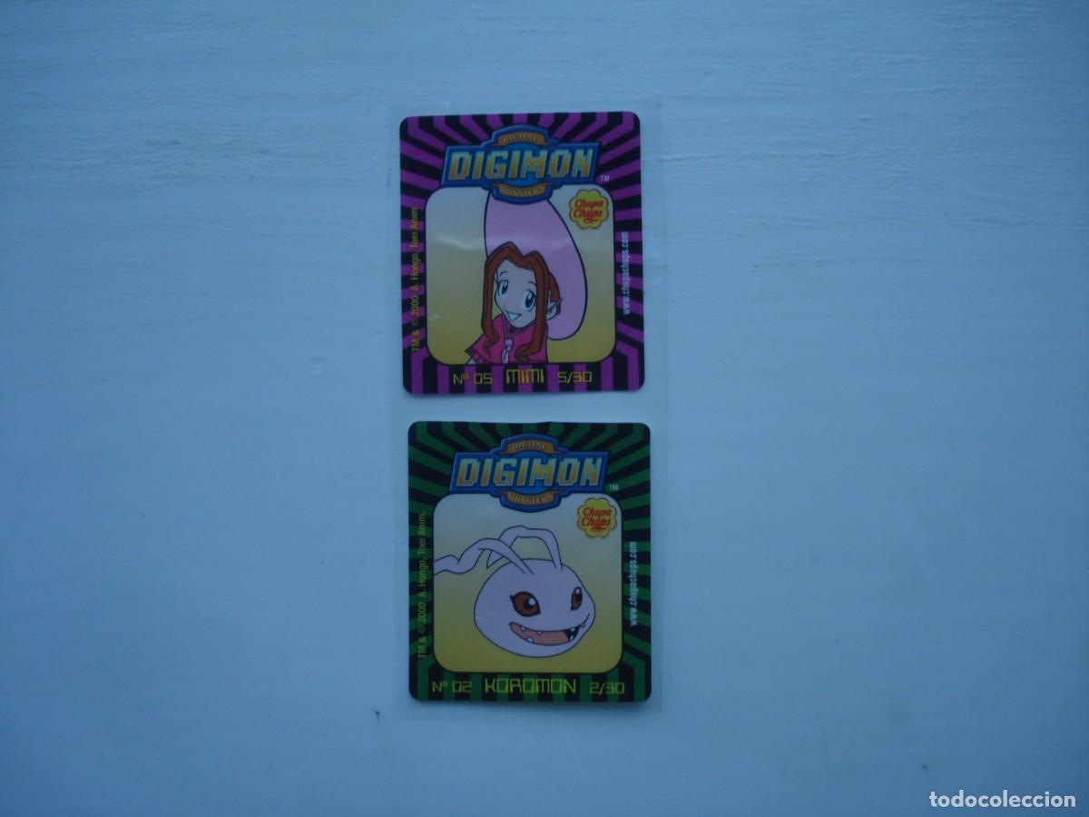 Colecionismo Cromos antigos: 2 DIGIMON PEGATINAS CHUPA CHUPS ENVOLTORIO CROMOS CHICLES! WRAPPER KAUGUMMI BUBBLE GUM!