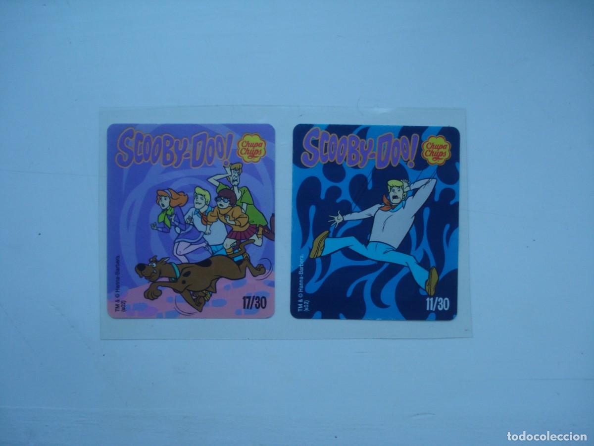 Colecionismo Cromos antigos: 2 SCOOBY DOO PEGATINAS CHUPA CHUPS ENVOLTORIO CROMOS CHICLES! WRAPPER KAUGUMMI BUBBLE GUM!