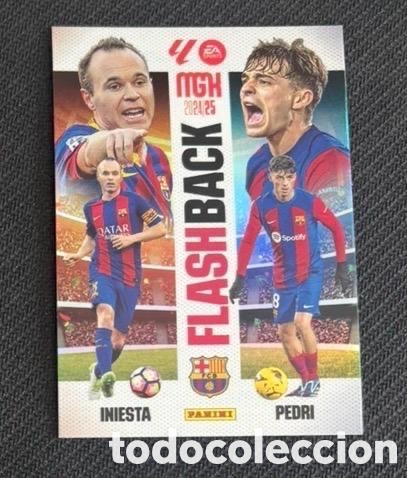 Coleccionismo cromos antiguos: Flashback INIESTA PEDRI FC BARCELONA Megacracks 24/25 mgk