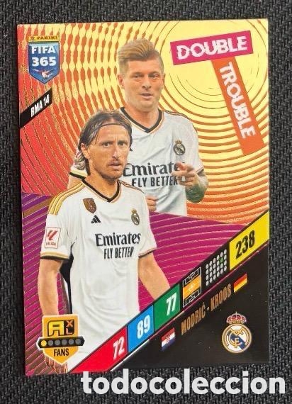 Coleccionismo cromos antiguos: 238 DOUBLE TROUBLE MODRIC KROOS REAL MADRID Panini FIFA 365 Adrenalyn XL 2024