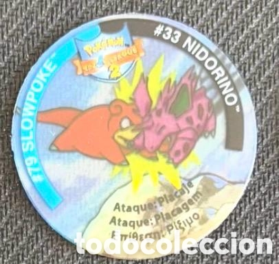 Coleccionismo cromos antiguos: Tazos league 2 pokemon NIDORINO SLOWPOKE