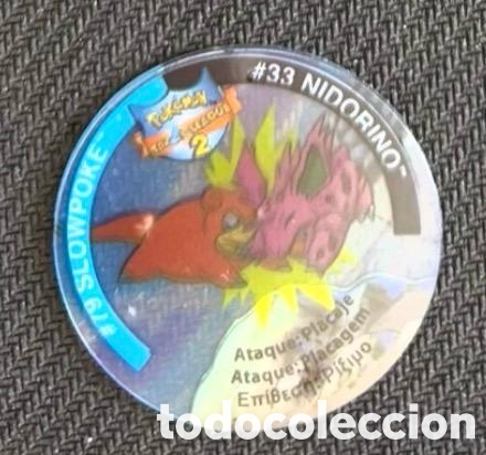Coleccionismo cromos antiguos: Tazos league 2 pokemon NIDORINO SLOWPOKE