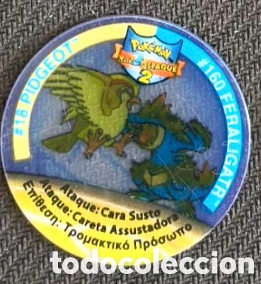 Coleccionismo cromos antiguos: Tazos league 2 pokemon PIDGEOT FERALIGATR