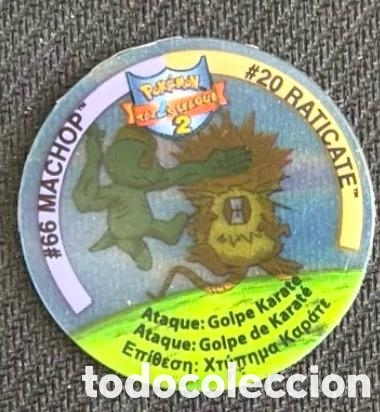 Coleccionismo cromos antiguos: Tazos league 2 pokemon MACHOP RATICATE