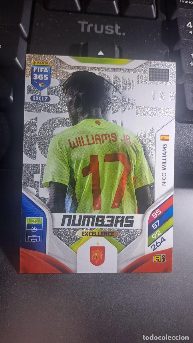 Coleccionismo cromos antiguos: ADRENALYN XL FIFA 365 NICO WILLIAMS 17 EXC17 EXC 17 ESPA&Ntilde;A NUMBERS EXCELLENCE 2025 2026 25 26 PANIN