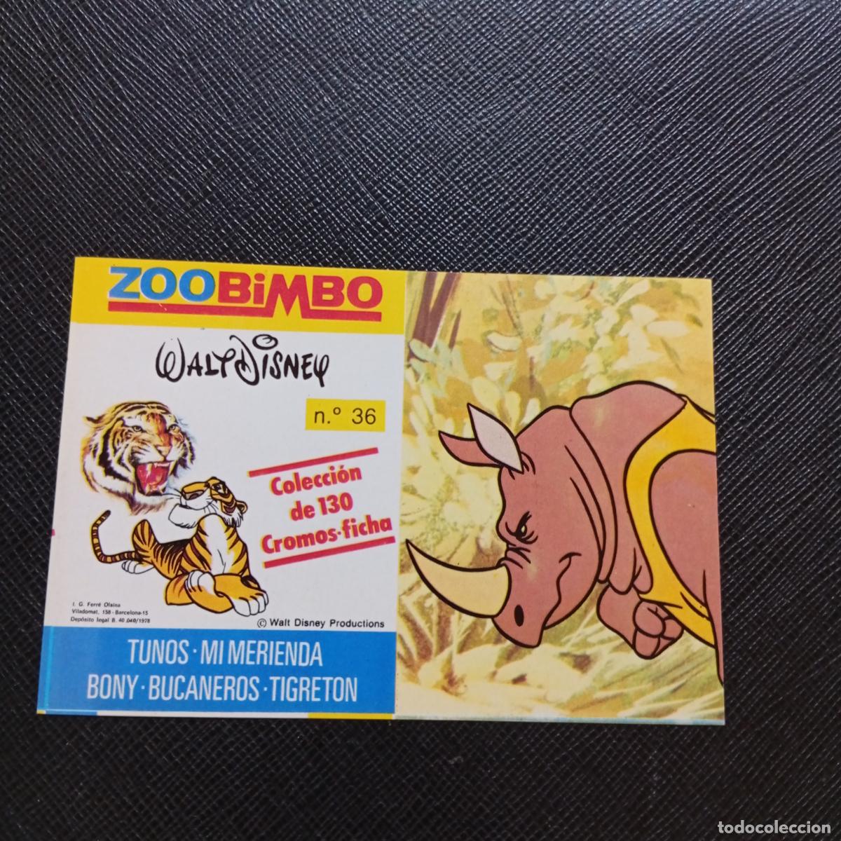 Coleccionismo cromos antiguos: ZOOBIMBO WALT DISNEY CROMO BONY TIGRETON BUCANEROS 1978 CROMO - SIN PEGAR - 36 RINOCERONTE