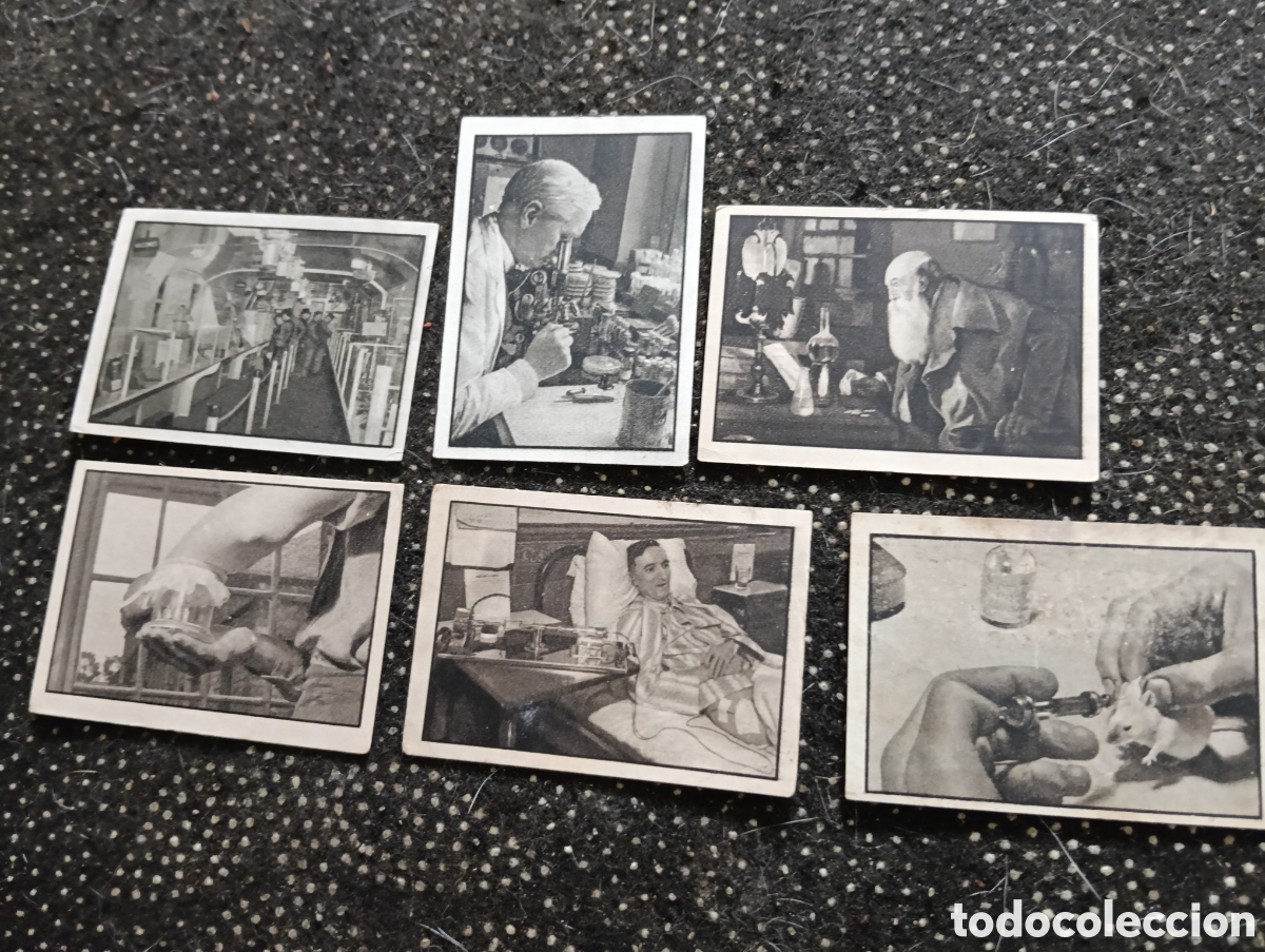Coleccionismo cromos antiguos: 6 cromos del Album Gallina Blanca Serie 43 Penicilina n&deg; 1-2-4-5-6-7.