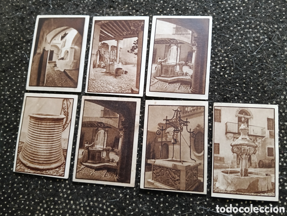 Coleccionismo cromos antiguos: 7 cromos del Album de Gallina Blanca Serie 4 Pozos y Fuentes n&deg; 4-7-8-9-10- 11-11.