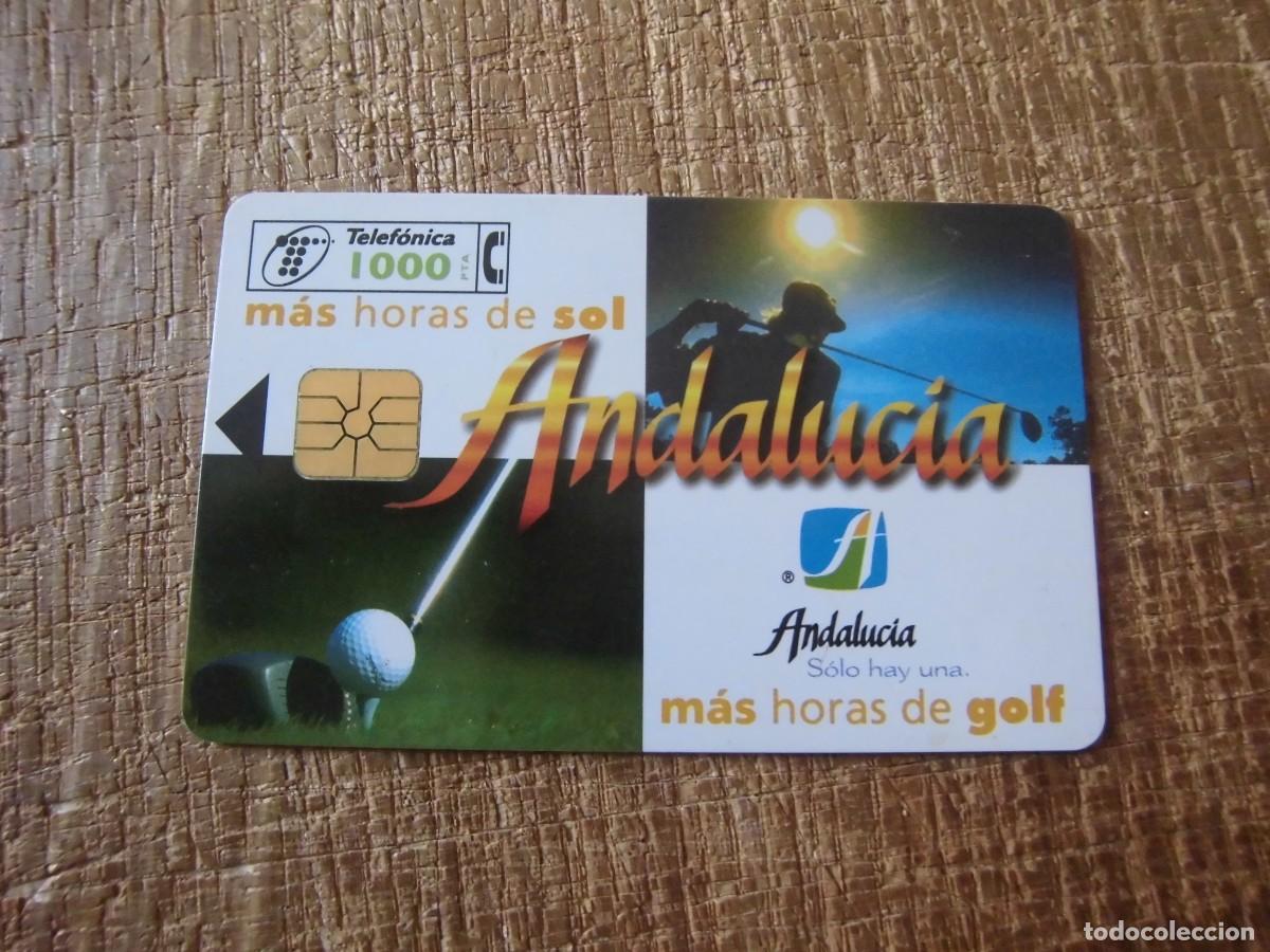 Coleccionismo cromos antiguos: TARJETA TELEF&Oacute;NICA ANDALUC&Iacute;A M&Aacute;S HORAS DE SOL M&Aacute;S HORAS DE GOLF 1000 PESETAS