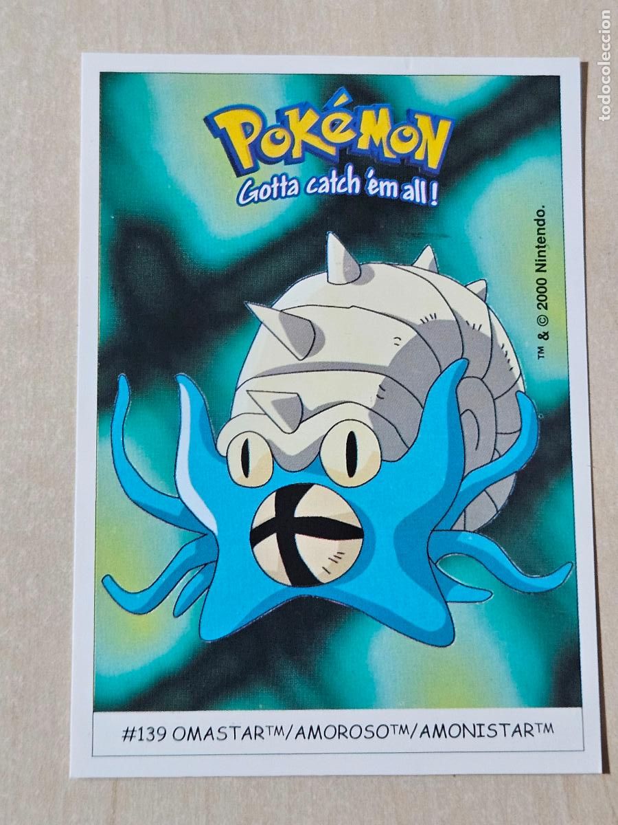 Coleccionismo cromos antiguos: CROMO N&ordm; 139 OMASTAR POKEMON BOOMER , DUNKIN , 2000 NINTENDO