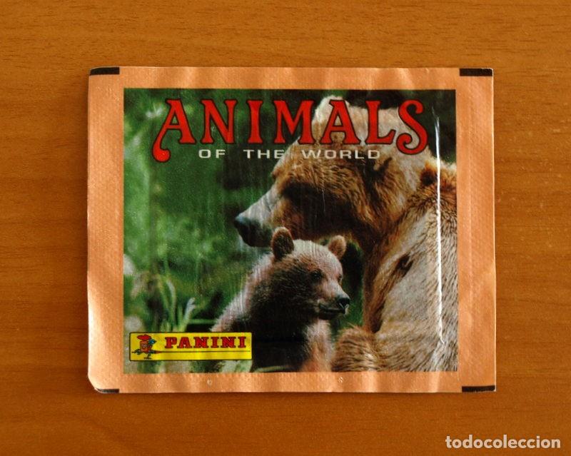 Coleccionismo cromos antiguos: Sobre sin abrir - Animales del mundo, Animals of the World - Editorial Panini