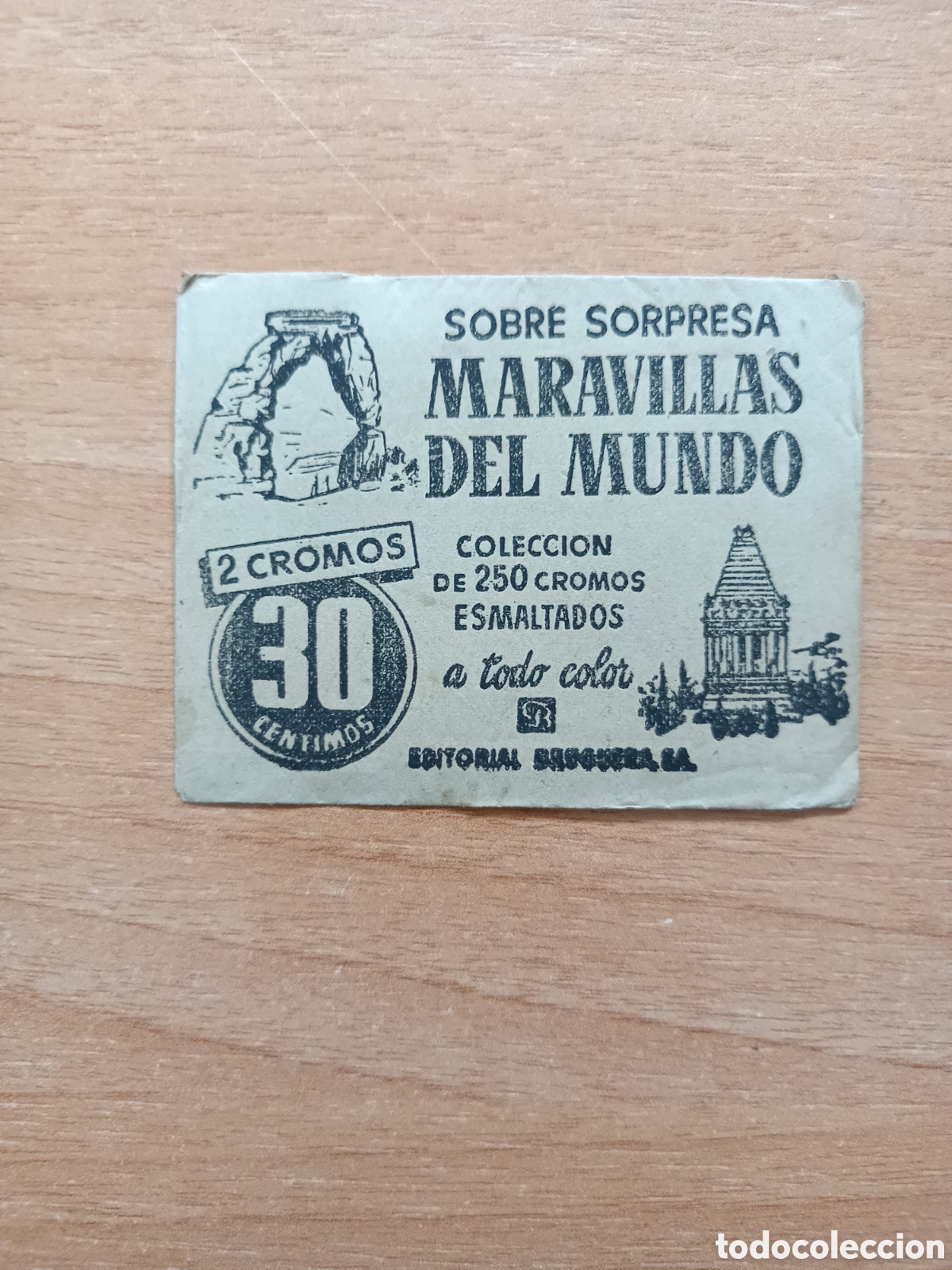 Coleccionismo cromos antiguos: Sobre sin abrir MARAVILLAS DEL MUNDO ed.Bruguera