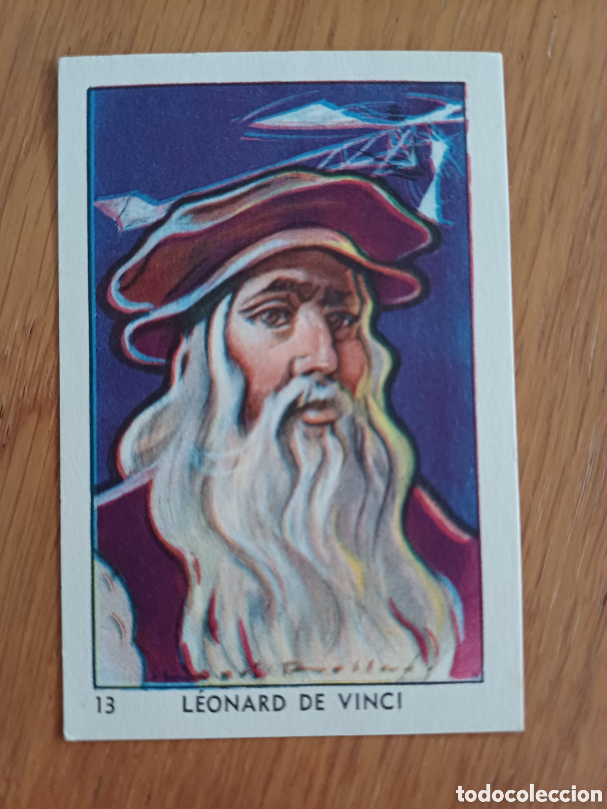 Coleccionismo cromos antiguos: Cromo Leonardo da Vinci, Leonard de Vinci, chocolat Coop, Francia, Muy raro