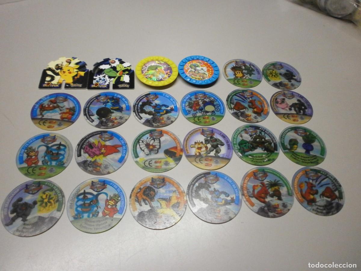Coleccionismo cromos antiguos: lote de tazos pokemon