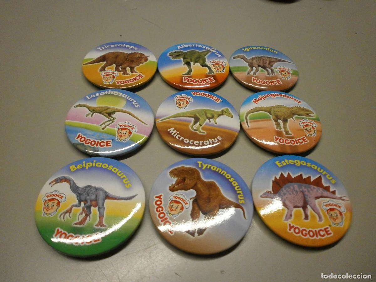 Coleccionismo cromos antiguos: lote de tazos chapas imanes churruca yogoice dinosaurios