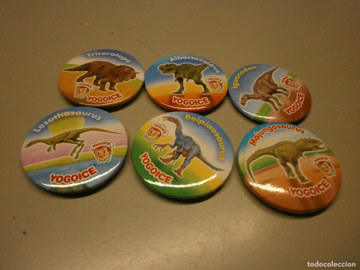 Coleccionismo cromos antiguos: lote de tazos chapas imanes churruca yogoice dinosaurios