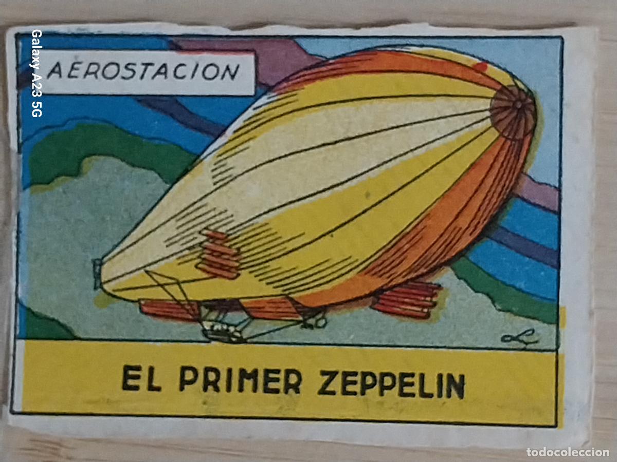 Coleccionismo cromos antiguos: ZEPPELIN PRIMER AEROESTACION CROMO A&Ntilde;OS 50 7X5CMS ORIGINAL BONITA ILUSTRACION