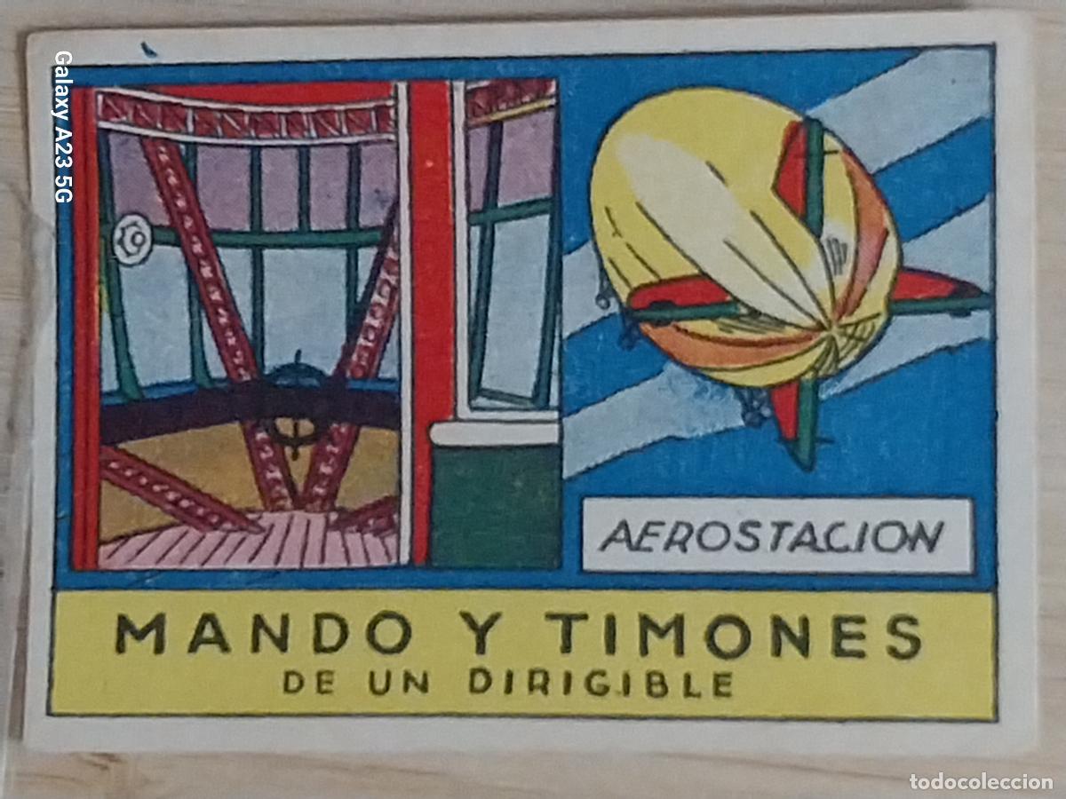 Coleccionismo cromos antiguos: DIRIGIBLE MANDO TIMONES AEROESTACION CROMO A&Ntilde;OS 50 7X5CMS ORIGINAL ILUSTRACION AVIACION ED CISNE