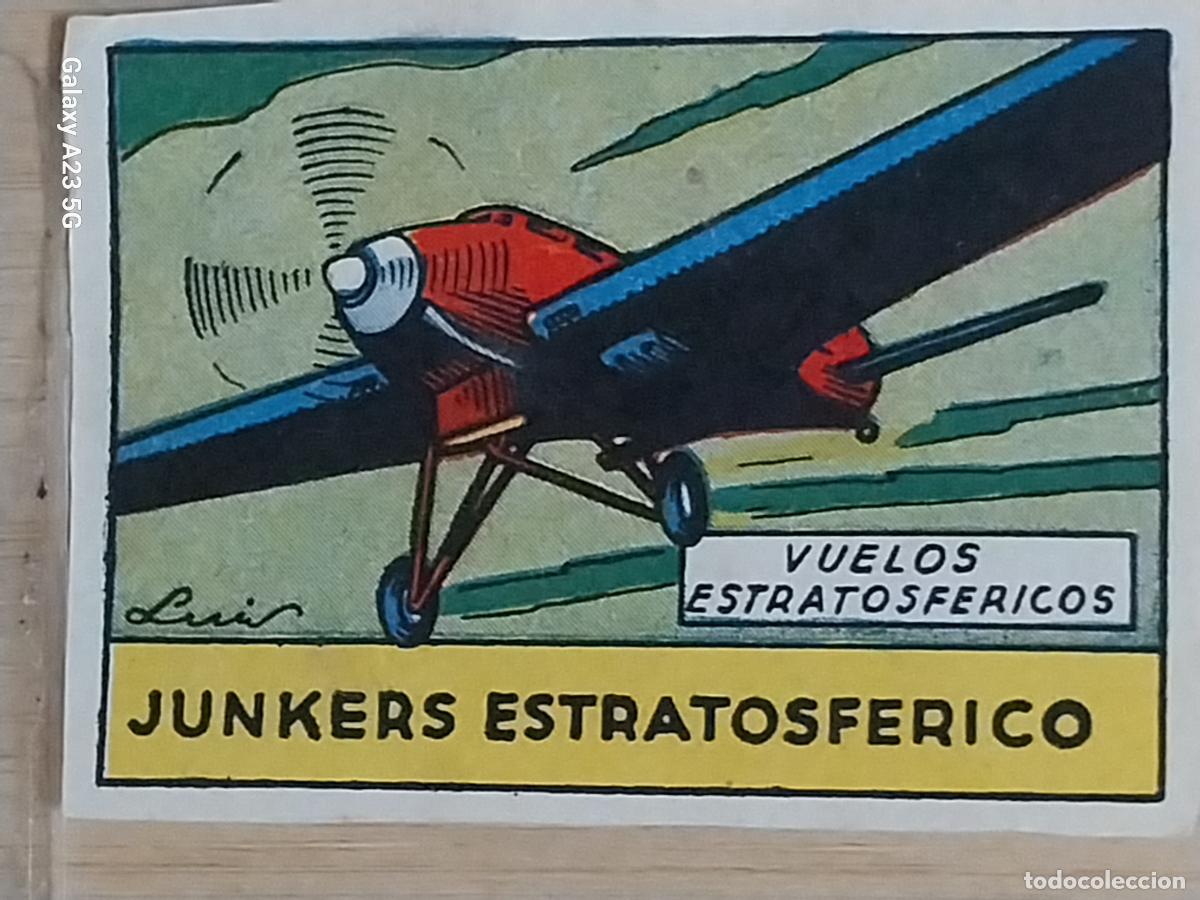 Coleccionismo cromos antiguos: JUNKERS ESTRATOSFERICO CROMO A&Ntilde;OS 50 7X5CMS ORIGINAL ILUSTRACION AVIACION ED CISNE