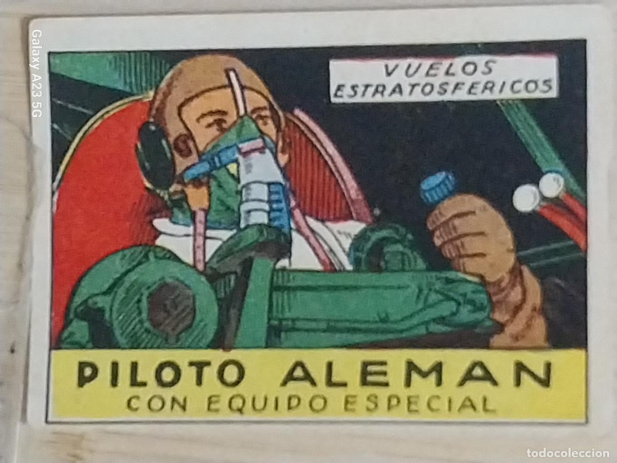 Coleccionismo cromos antiguos: PILOTO ALEM&Aacute;N VUELO ESTRATOSFERICO CROMO A&Ntilde;OS 50 7X5CMS ORIGINAL ILUSTRACION AVIACION ED CISNE