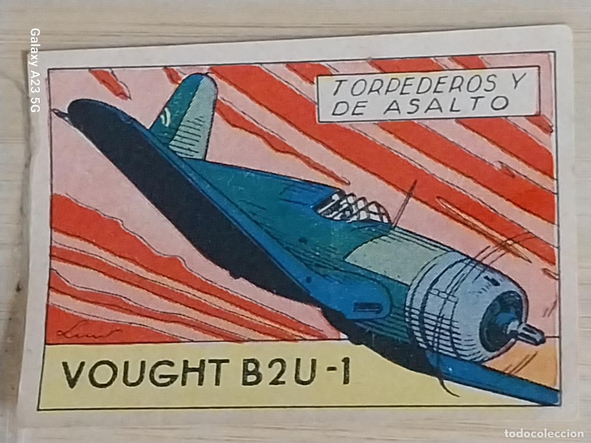 Coleccionismo cromos antiguos: VOUGHT B2U-1TORPEDERO CROMO A&Ntilde;OS 50 7X5CMS ILUSTRACION AVIACION ED CISNE