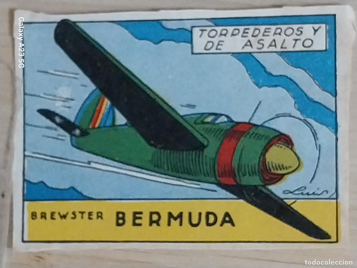 Coleccionismo cromos antiguos: BRESTER BERMUDA TORPEDERO CROMO A&Ntilde;OS 50 7X5CMS ILUSTRACION AVIACION ED CISNE