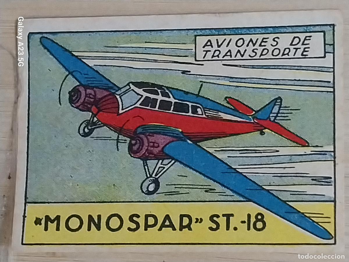 Coleccionismo cromos antiguos: MONOSPAR ST 18 TORPEDERO CROMO A&Ntilde;OS 50 7X5CMS ILUSTRACION AVIACION ED CISNE