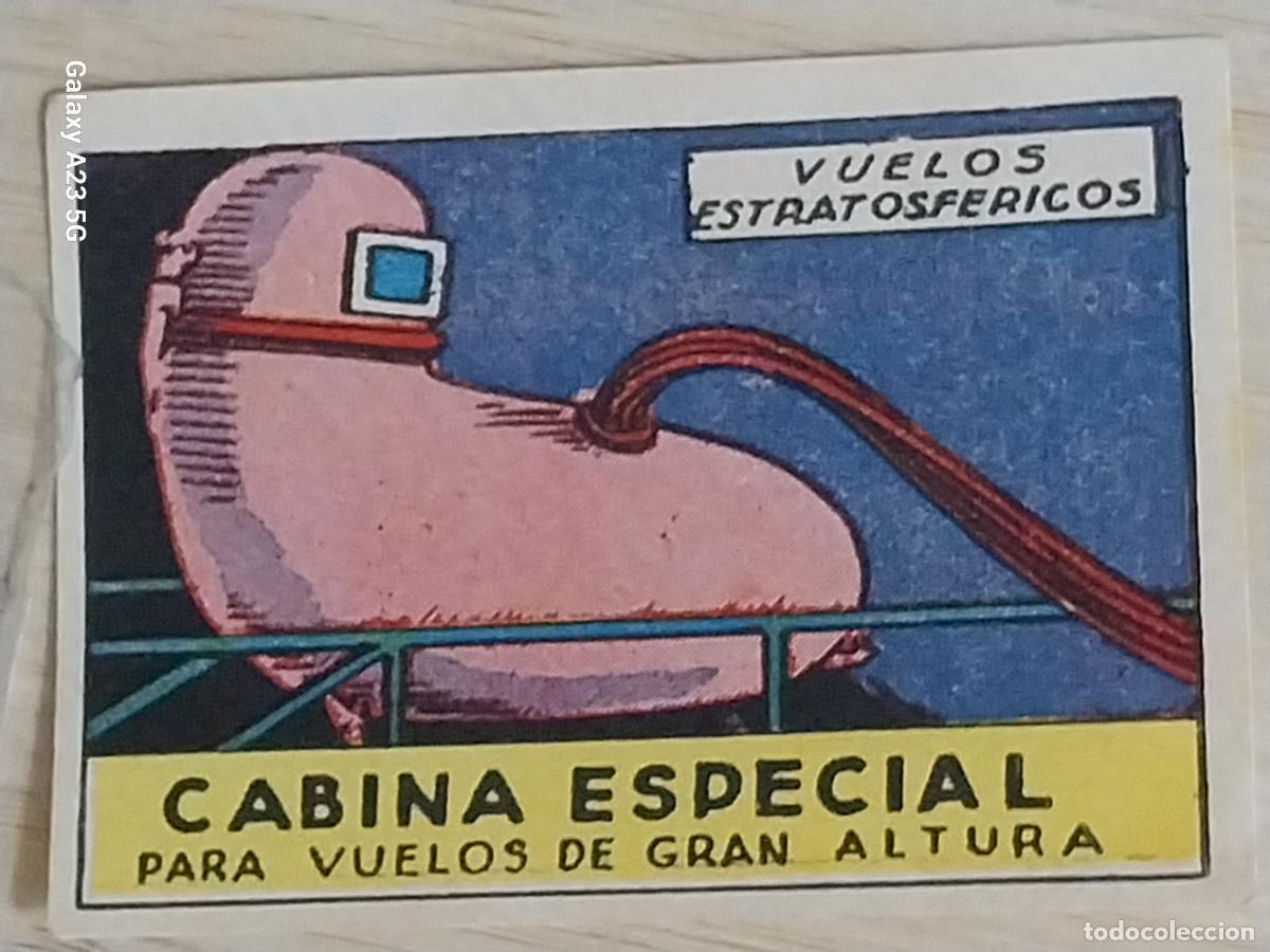 Coleccionismo cromos antiguos: CABINA VUELOS ESTRATOSFERICOS CROMO A&Ntilde;OS 50 7X5CMS ILUSTRACION AVIACION ED CISNE
