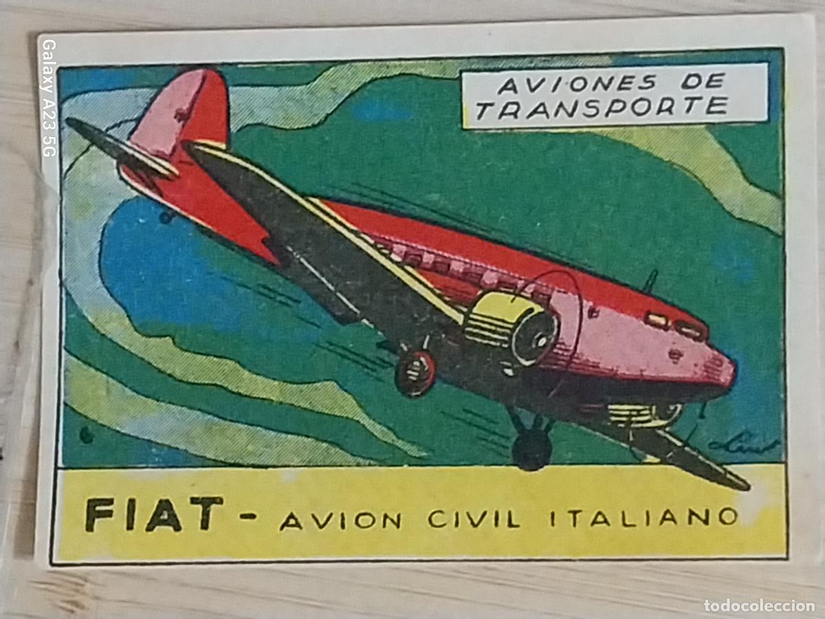Coleccionismo cromos antiguos: FIAT AVION CIVIL CROMO A&Ntilde;OS 50 7X5CMS ILUSTRACION AVIACION ED CISNE