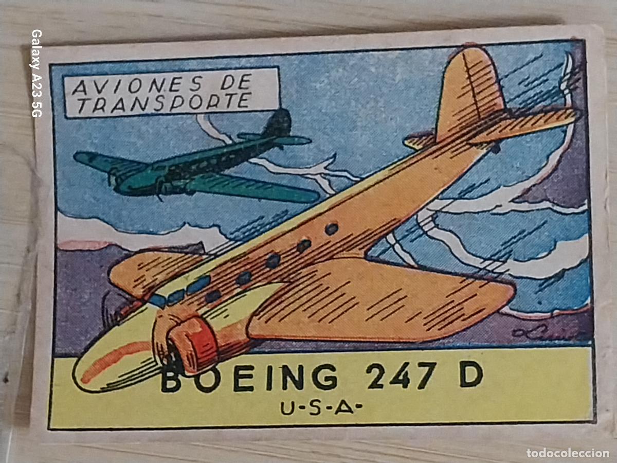 Coleccionismo cromos antiguos: BOEING 247 D CROMO A&Ntilde;OS 50 7X5CMS ILUSTRACION AVIACION ED CISNE