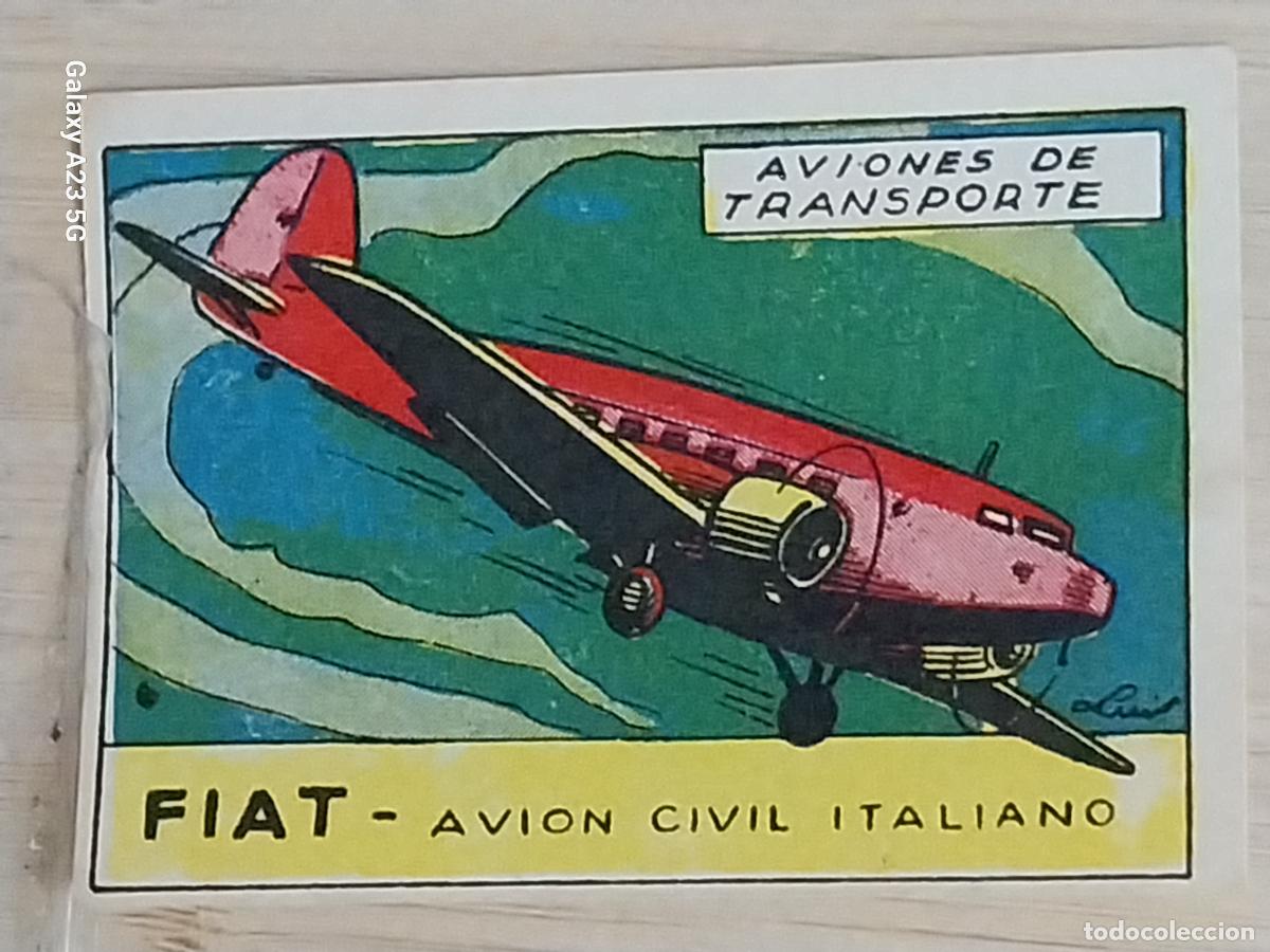 Coleccionismo cromos antiguos: FIAT AVION CIVIL ITALIANO CROMO A&Ntilde;OS 50 7X5CMS ILUSTRACION AVIACION ED CISNE