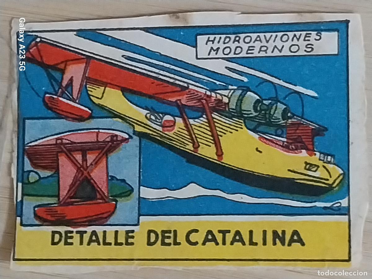 Coleccionismo cromos antiguos: DETALLE DE CATALINA CROMO A&Ntilde;OS 50 7X5CMS ILUSTRACION AVIACION ED CISNE