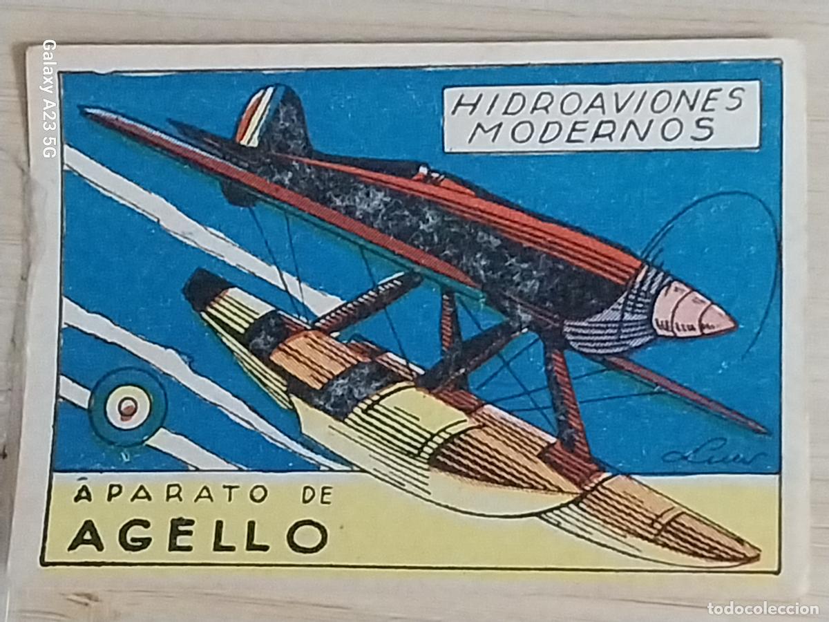Coleccionismo cromos antiguos: AGELLO HIDROAVIONES CROMO A&Ntilde;OS 50 7X5CMS ILUSTRACION AVIACION ED CISNE