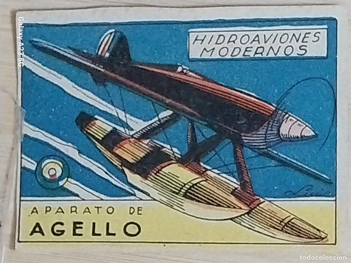 Coleccionismo cromos antiguos: AGELLO HIDROAVIONES CROMO A&Ntilde;OS 50 7X5CMS ILUSTRACION AVIACION ED CISNE