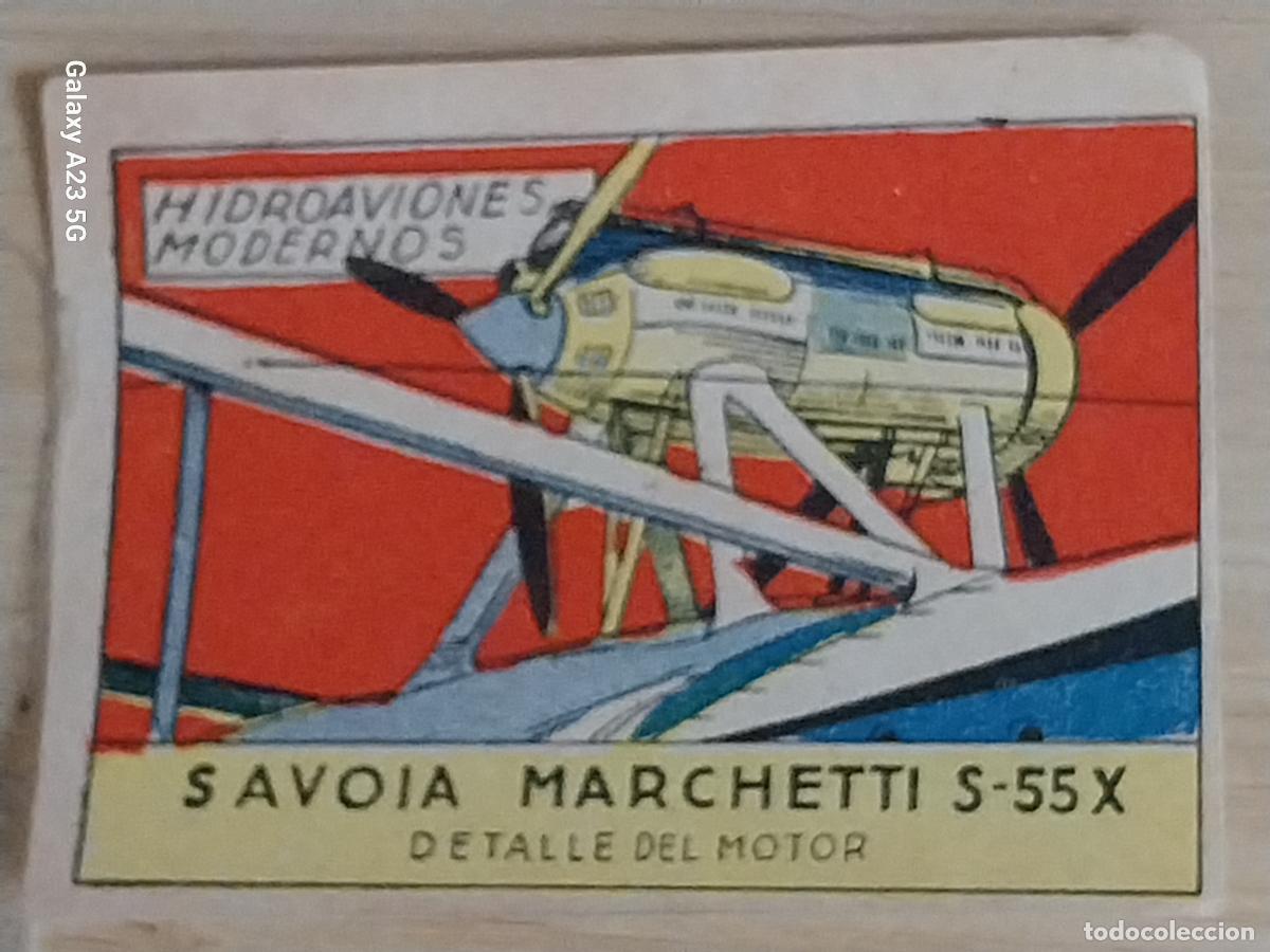 Coleccionismo cromos antiguos: SAVOJA MARCHETTI 5 55 X HIDROAVIONES CROMO A&Ntilde;OS 50 7X5CMS ILUSTRACION AVIACION ED CISNE