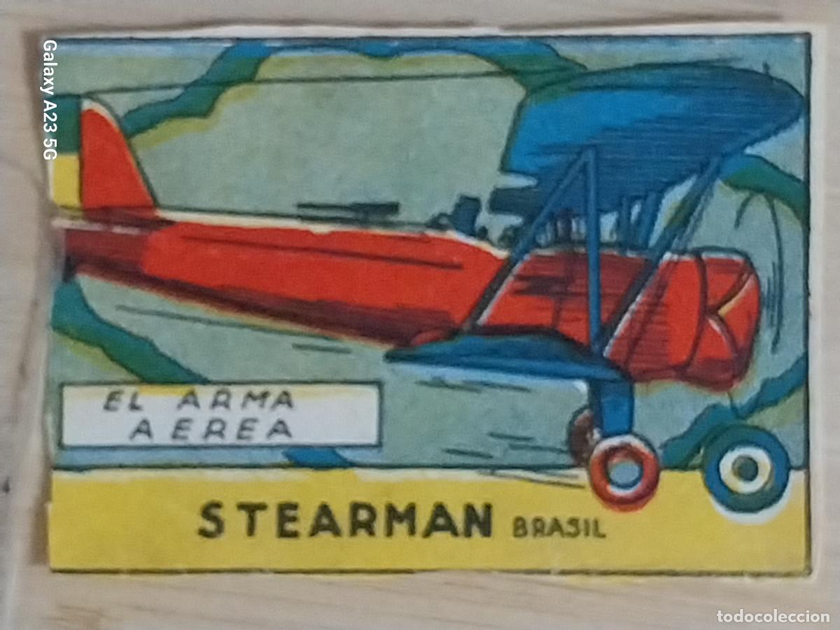 Coleccionismo cromos antiguos: STEARMAN BRASIL ARMA CROMO A&Ntilde;OS 50 7X5CMS ILUSTRACION AVIACION ED CISNE
