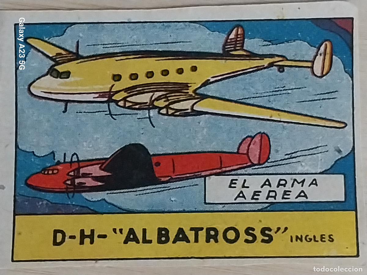 Coleccionismo cromos antiguos: ALBATROSS D H ARMA CROMO A&Ntilde;OS 50 7X5CMS ILUSTRACION AVIACION ED CISNE