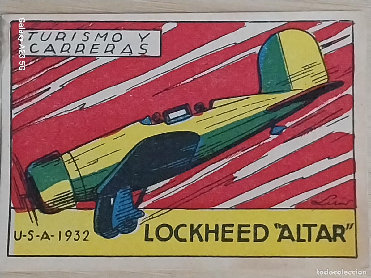 Coleccionismo cromos antiguos: LOCKHEAD ALTAR USA ARMA CROMO A&Ntilde;OS 50 7X5CMS ILUSTRACION AVIACION ED CISNE