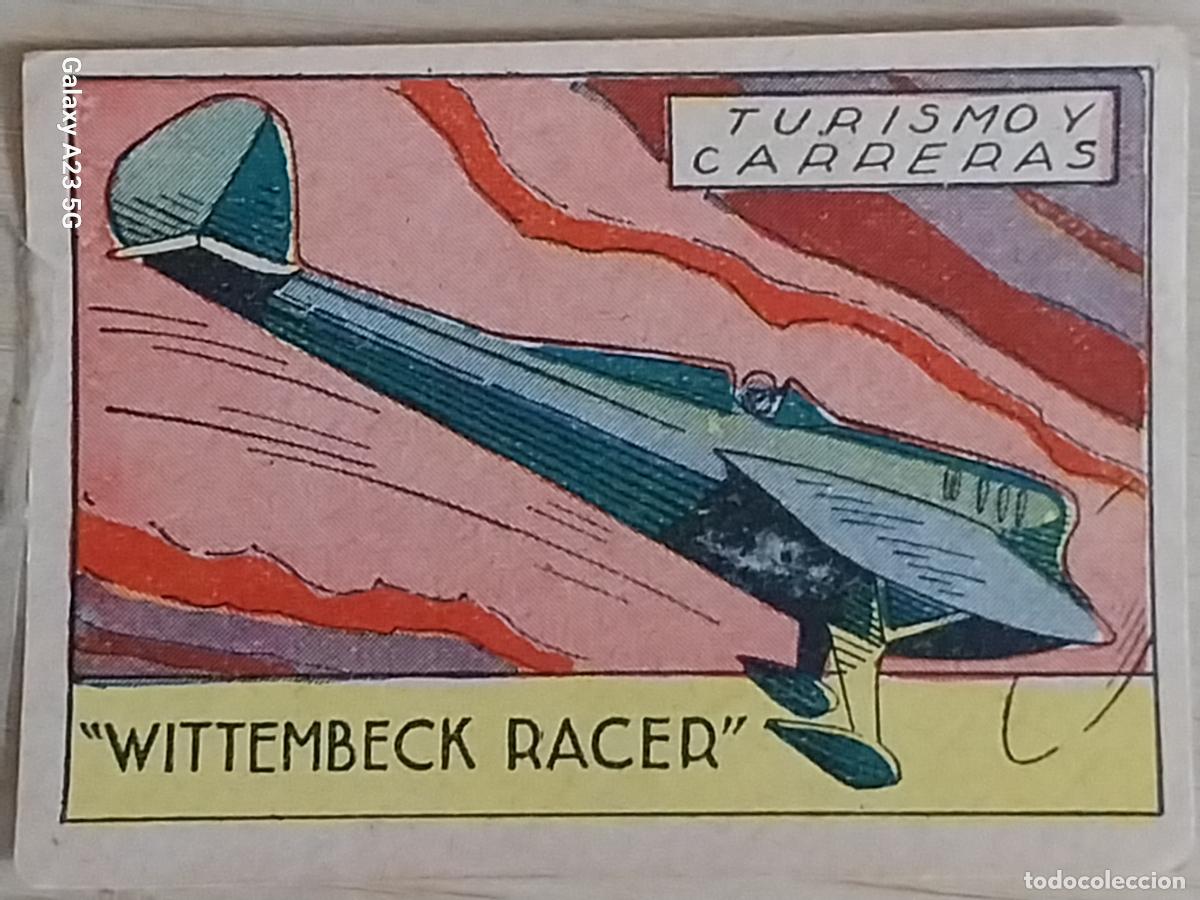 Coleccionismo cromos antiguos: WITTEMBECK RACER USA ARMA CROMO A&Ntilde;OS 50 7X5CMS ILUSTRACION AVIACION ED CISNE