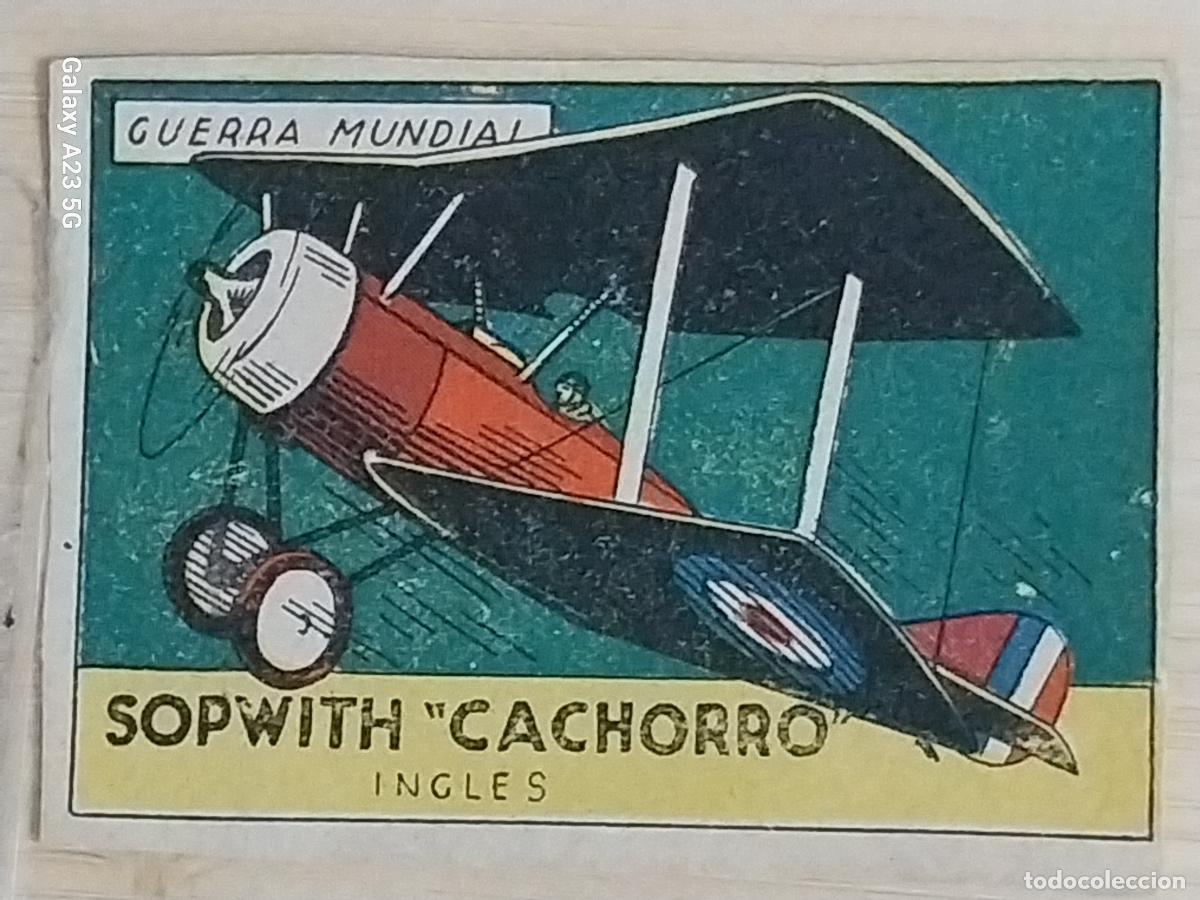 Collectable Antique Stickers: SOPWITH CACHORRO INGLES GUERRA CROMO A&Ntilde;OS 50 7X5CMS ILUSTRACION AVIACION ED CISNE