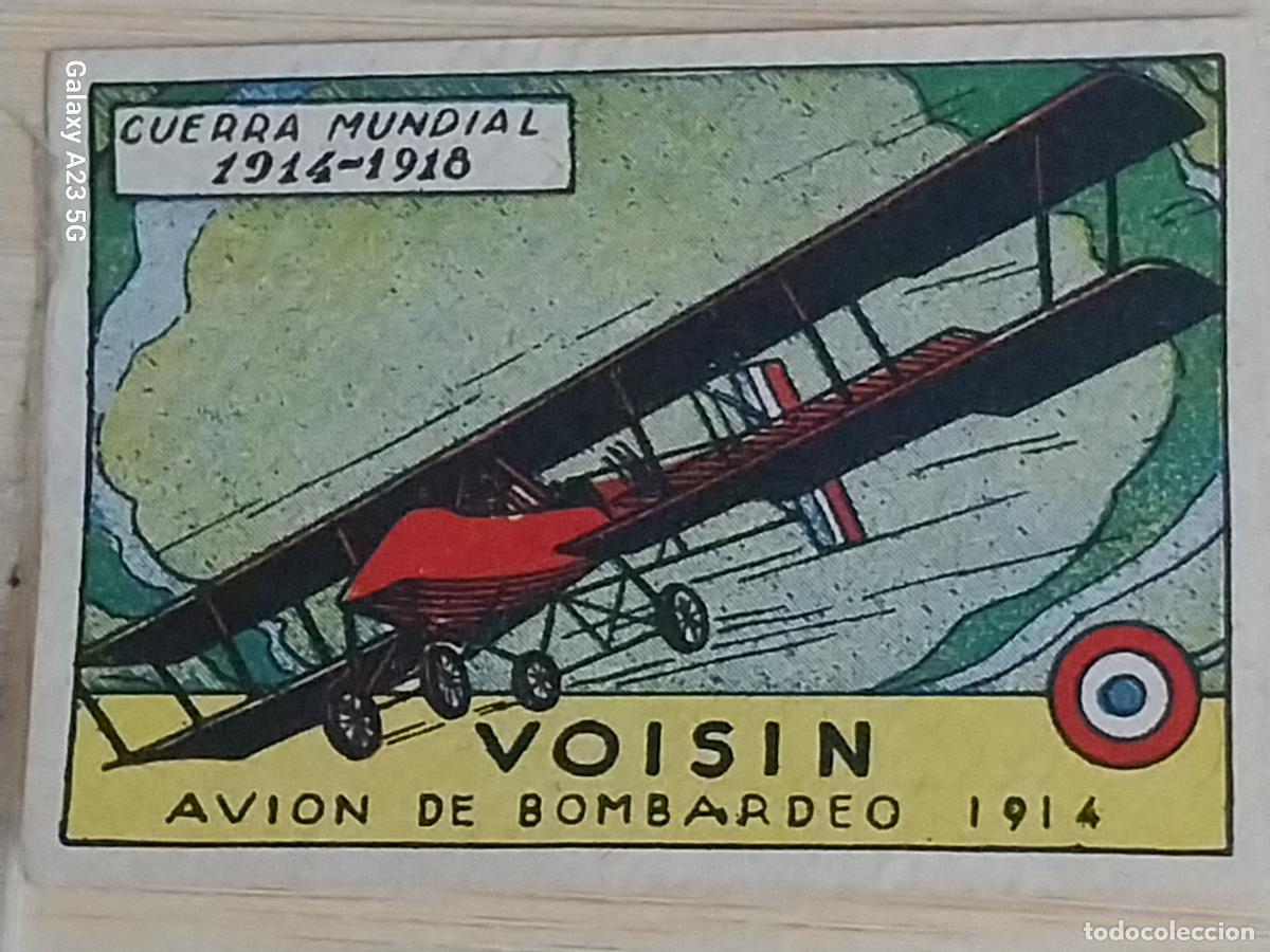 Collectable Antique Stickers: VOISIN BONBARDERO GUERRA CROMO A&Ntilde;OS 50 7X5CMS ILUSTRACION AVIACION ED CISNE